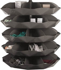 Durham - 10,000 Lb Capacity, 29" Deep x 66-5/16" High, Rotating Bin Rack - 1 Side, Gray Steel Bins - Apex Tool & Supply