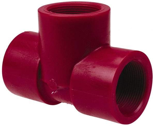 NIBCO - 3/4" PVDF Plastic Pipe Tee - Schedule 80, FIPT x FIPT x FIPT End Connections - Apex Tool & Supply