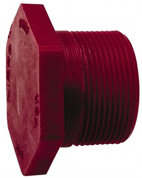 NIBCO - 1-1/2" PVDF Plastic Pipe Threaded Plug - Schedule 80, MIPT x MIPT End Connections - Apex Tool & Supply