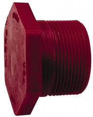 NIBCO - 1-1/2" PVDF Plastic Pipe Threaded Plug - Schedule 80, MIPT x MIPT End Connections - Apex Tool & Supply