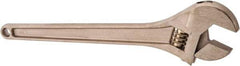 Ampco - 1-11/16" Jaw Capacity, 15" Nonsparking Adjustable Wrench - Aluminum Bronze, Plain Finish - Apex Tool & Supply