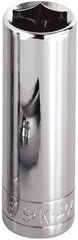SK - 1/4", 1/4" Drive, Deep Hand Socket - 6 Points, Steel, Chrome Finish - Apex Tool & Supply