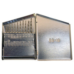 #61-#80 RHS / RHC HSS 118 Degree Radial Point General Purpose Jobber Lengh Drill Set - Bright - Exact Industrial Supply