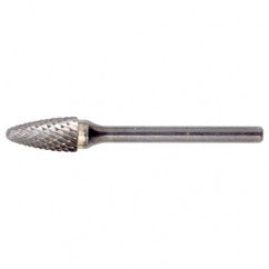 SF-51 Double Cut Solid Carbide Bur-Round Nose Tree Shape - Apex Tool & Supply