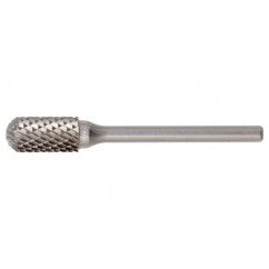 SC-2 Double Cut Solid Carbide Bur-Cylindrical with Ball Nose - Apex Tool & Supply