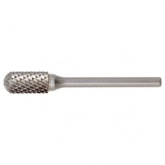 SC-2 Double Cut Solid Carbide Bur-Cylindrical with Ball Nose - Apex Tool & Supply