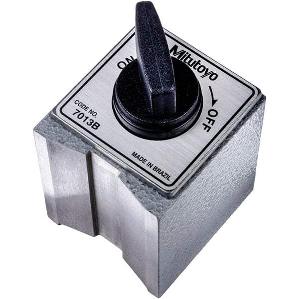 Mitutoyo - 58.5mm Long x 50mm Wide x 55mm High Fine Adjustment Magnetic Indicator Base with On/Off Switch - 600 N Magnetic Pull - Apex Tool & Supply