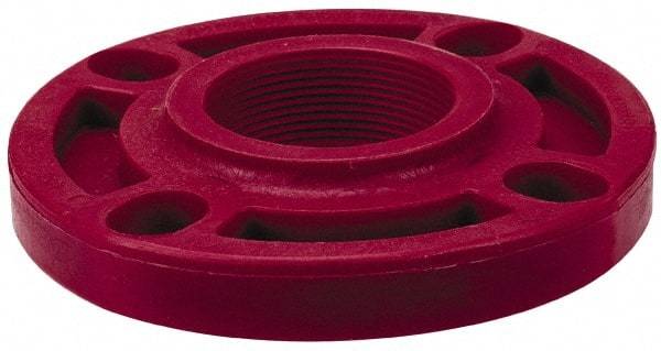 NIBCO - 2" Pipe, 6" OD, PVDF Threaded Pipe Flange - Schedule 80, Red - Apex Tool & Supply