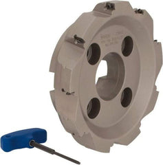 Iscar - 9 Inserts, 8" Cut Diam, 2-1/2" Arbor Diam, 0.56" Max Depth of Cut, Indexable Square-Shoulder Face Mill - 0/90° Lead Angle, 2-1/2" High, AD..1505.. & HM90 AD..1505.. Insert Compatibility, Series HM90 - Apex Tool & Supply