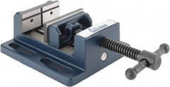 Gibraltar - 3" Jaw Opening Capacity x 1-1/8" Throat Depth, Horizontal Drill Press Vise - 3" Wide Jaw, Stationary Base, Standard Speed, 6-9/16" OAL x 2-7/16" Overall Height, Cast Iron - Apex Tool & Supply
