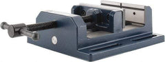 Gibraltar - 6" Jaw Opening Capacity x 2" Throat Depth, Horizontal Drill Press Vise - 6" Wide Jaw, Stationary Base, Standard Speed, 10-15/16" OAL x 3-9/16" Overall Height, Cast Iron - Apex Tool & Supply