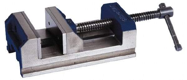 Gibraltar - 6" Jaw Opening Capacity x 2" Throat Depth, Horizontal Drill Press Vise - 6" Wide x 2" High Jaw, Stationary Base, Standard Speed, 11-15/16" OAL x 3-1/2" Overall Height - Apex Tool & Supply
