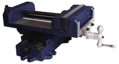 Gibraltar - 3" Jaw Opening Capacity x 1-1/8" Throat Depth, Horizontal Drill Press Vise - 3" Wide Jaw, Cross Slide Base, Standard Speed, 5-1/2" OAL x 5-5/8" Overall Height, Cast Iron - Apex Tool & Supply