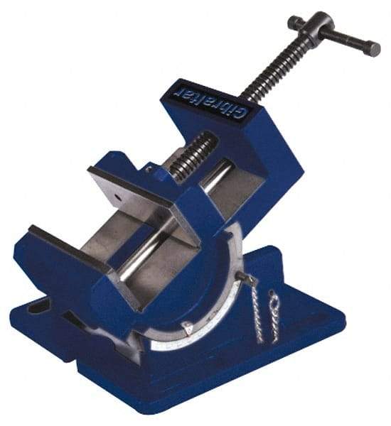 Gibraltar - 3" Jaw Width, 3" Jaw Opening Capacity, Angle Stationary Machine Vise - Manual Operation, 1 Station, 8-5/8" Long x 4-1/8" High x 1-1/8" Deep, 1-1/8" Jaw Height - Apex Tool & Supply
