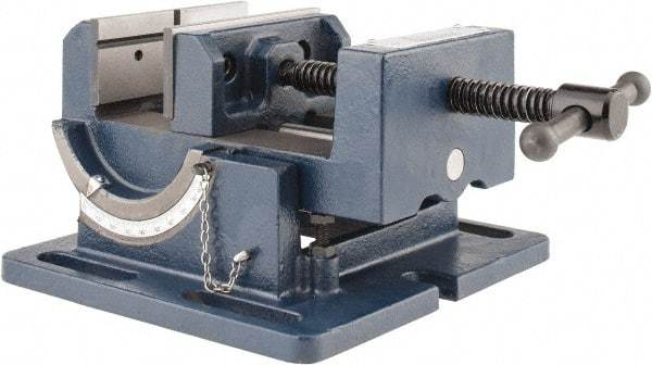 Gibraltar - 4" Jaw Width, 4" Jaw Opening Capacity, Angle Stationary Machine Vise - Manual Operation, 1 Station, 9-7/16" Long x 4-1/2" High x 1-1/2" Deep, 1-1/2" Jaw Height - Apex Tool & Supply