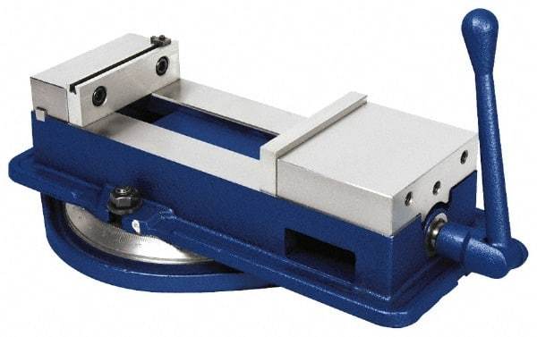 Gibraltar - 6" Jaw Width, 8-3/4" Jaw Opening Capacity, Horizontal Swivel Machine Vise - Manual Operation, 1 Station, 19-1/2" Long x 6-1/4" High x 1-5/8" Deep, 1-5/8" Jaw Height - Apex Tool & Supply