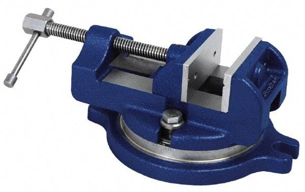Gibraltar - 4" Jaw Width, 4" Jaw Opening Capacity, Horizontal Swivel Machine Vise - Manual Operation, 1 Station, 11-3/4" Long x 4-11/16" High x 1-3/4" Deep, 1-3/4" Jaw Height - Apex Tool & Supply