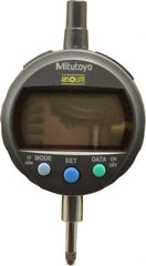 Mitutoyo - 0 to 12.7mm Range, 0.0005" Graduation, Electronic Drop Indicator - Lug-on-center Back, Accurate to 0.001", English & Metric System, LCD Display - Apex Tool & Supply