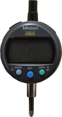 Mitutoyo - 0 to 12.7mm Range, 0.0005" Graduation, Electronic Drop Indicator - Flat Back, Accurate to 0.001", English & Metric System, LCD Display - Apex Tool & Supply