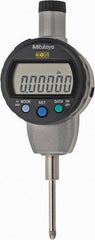 Mitutoyo - 0 to 1" Range, 0.00005" Graduation, Electronic Drop Indicator - Flat Back, Accurate to 0.0001", English & Metric System, LCD Display - Apex Tool & Supply