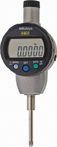 Mitutoyo - 0 to 1" Range, 0.0005" Graduation, Electronic Drop Indicator - Flat Back, Accurate to 0.001", English & Metric System, LCD Display - Apex Tool & Supply