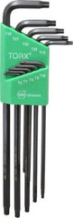 Wiha - 10 Piece T6 to T30 Alloy Steel L-Key Long Arm Torx Key Set - T6, T7, T8, T9, T10, T15, T20, T25, T27, T30 Torx Size - Apex Tool & Supply