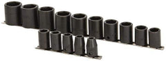 Proto - 15 Piece 1/2" Drive Impact Socket Set - 6 Points, 3/8" to 1-1/4" Range, Inch Measurement Standard - Apex Tool & Supply
