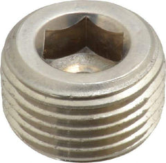 Merit Brass - 3/8" Grade 316/316L Stainless Steel Pipe Hex Countersunk Plug - MNPT End Connections, 150 psi - Apex Tool & Supply