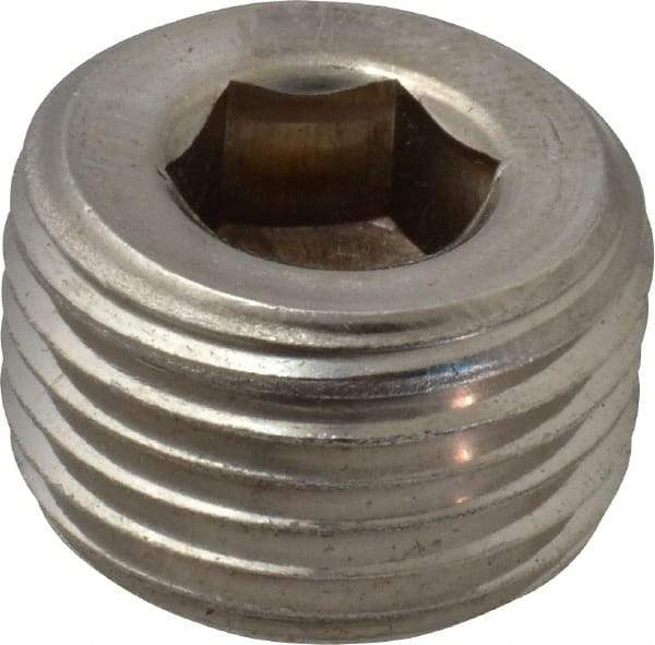Merit Brass - 1/2" Grade 316/316L Stainless Steel Pipe Hex Countersunk Plug - MNPT End Connections, 150 psi - Apex Tool & Supply