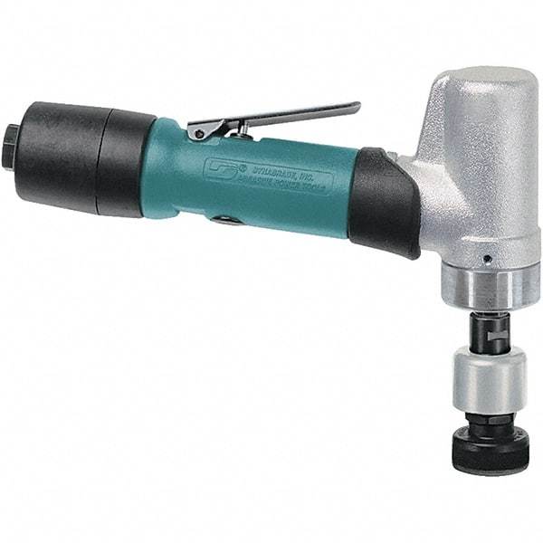 Dynabrade - 3,200 OPM, 24 CFM Air Consumption, Right Angle Air Orbital Sander - Round Pad, 1/4 NPT Inlet - Apex Tool & Supply
