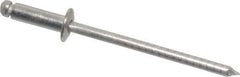 RivetKing - Size 44 Dome Head Stainless Steel Open End Blind Rivet - Stainless Steel Mandrel, 0.188" to 1/4" Grip, 1/4" Head Diam, 0.129" to 0.133" Hole Diam, 0.4" Length Under Head, 1/8" Body Diam - Apex Tool & Supply