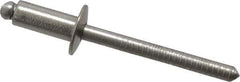 RivetKing - Size 64 Dome Head Stainless Steel Open End Blind Rivet - Stainless Steel Mandrel, 0.188" to 1/4" Grip, 3/8" Head Diam, 0.192" to 0.196" Hole Diam, 0.45" Length Under Head, 3/16" Body Diam - Apex Tool & Supply
