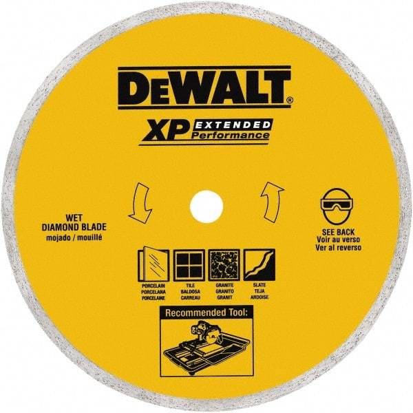 DeWALT - 8" Diam, 5/8" Arbor Hole Diam, Wet & Dry Cut Saw Blade - Diamond-Tipped, Standard Round Arbor - Apex Tool & Supply