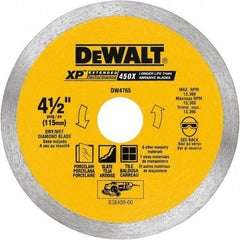 DeWALT - 4-3/8" Diam, 5/8 & 7/8" Arbor Hole Diam, Wet & Dry Cut Saw Blade - Diamond-Tipped, Standard Round Arbor - Apex Tool & Supply