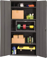 Durham - 4 Shelf Locking Storage Cabinet - Steel, 36" Wide x 24" Deep x 72" High, Gray - Apex Tool & Supply