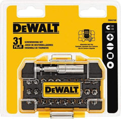DeWALT - 31 Piece, 1/4" Drive Screwdriver Bit Set - #1, #2 & #3 Phillips, #1, #2 & #3 Square Recess, #6, #8 & #10 Slotted - Apex Tool & Supply