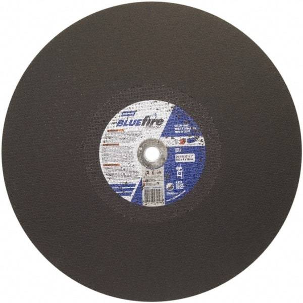 Norton - 20" 30 Grit Zirconia Alumina Cutoff Wheel - 5/32" Thick, 1" Arbor, 2,710 Max RPM, Use with Stationary Tools - Apex Tool & Supply