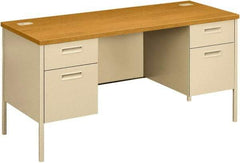 Hon - 60" Long x 29-1/2" High x 24" Deep, 4 Drawer Kneespace Credenza - Harvest/Putty (Color), Laminate Top - Apex Tool & Supply