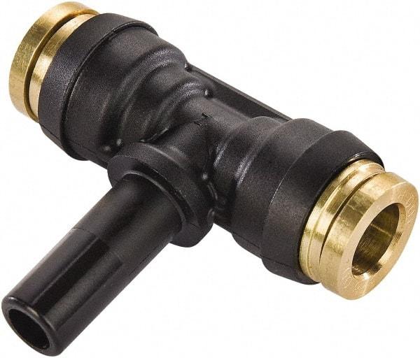 Parker - 1/4" Tube OD, Composite Push-to-Connect Tube Plug-In Branch Tee - Tube to Stem Connection, 250 Max psi, Buna-N O-Ring, -40 to 200°F Working Temp - Apex Tool & Supply