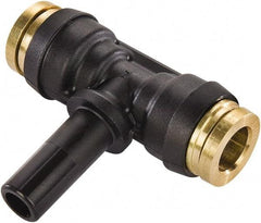 Parker - 1/4" Tube OD, Composite Push-to-Connect Tube Plug-In Branch Tee - Tube to Stem Connection, 250 Max psi, Buna-N O-Ring, -40 to 200°F Working Temp - Apex Tool & Supply