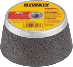 DeWALT - 5" Diam x 2" Thick, 16 Grit Surface Grinding Wheel - Aluminum Oxide/Silicon Carbide Blend, Type 11, Coarse Grade, 7,000 Max RPM, Resinoid Bond, One-Side Recess - Apex Tool & Supply