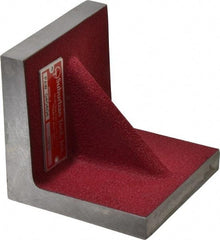 Suburban Tool - 4" Wide x 4" Deep x 4" High Cast Iron Machined Angle Plate - Standard Plate, Flat Surface, Single Web, 5/8" Thick, Single Plate - Apex Tool & Supply