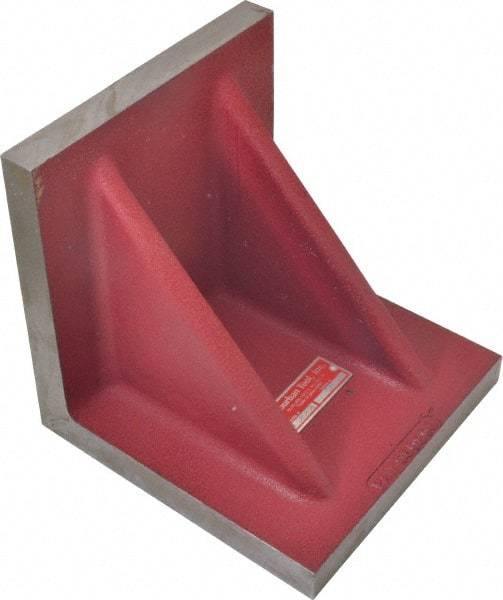 Suburban Tool - 8" Wide x 8" Deep x 8" High Cast Iron Machined Angle Plate - Standard Plate, Flat Surface, Double Web, 7/8" Thick, Single Plate - Apex Tool & Supply