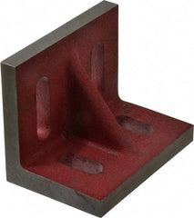 Suburban Tool - 4-1/2" Wide x 3" Deep x 3-1/2" High Cast Iron Machined Angle Plate - Standard Plate, Through-Slots on Surface, Single Web, 9/16" Thick, Single Plate - Apex Tool & Supply