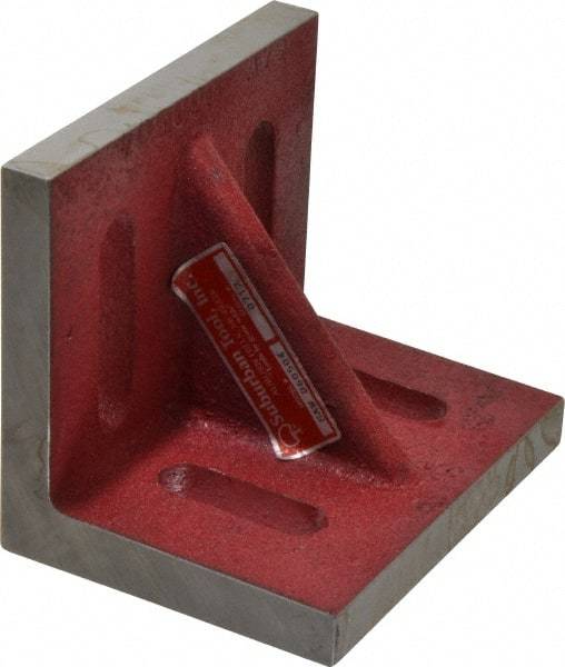 Suburban Tool - 6" Wide x 4-1/2" Deep x 5" High Cast Iron Machined Angle Plate - Standard Plate, Through-Slots on Surface, Single Web, 11/16" Thick, Single Plate - Apex Tool & Supply