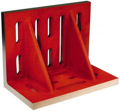 Suburban Tool - 12" Wide x 8" Deep x 9" High Cast Iron Machined Angle Plate - Standard Plate, Through-Slots on Surface, Double Web, 1" Thick, Single Plate - Apex Tool & Supply