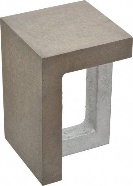 Interstate - 1 Hole, 6" High x 4" Wide x 4" Deep, Right Angle Iron - Semi-Steel, Precision Ground, Parallel & Square to within 0.0018" per 6" - Apex Tool & Supply