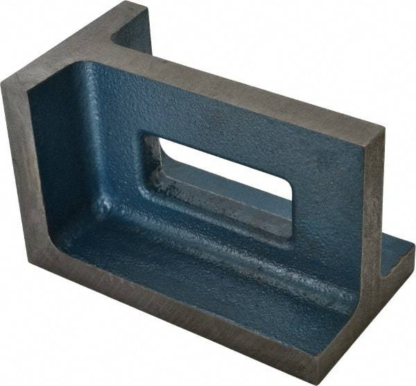 Interstate - 1 Hole, 8" High x 4-1/2" Wide x 5" Deep, Right Angle Iron - Semi-Steel, Precision Ground, Parallel & Square to within 0.0018" per 6" - Apex Tool & Supply