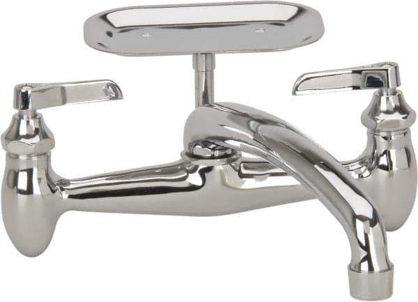 B&K Mueller - Spout with Soap Dish, Two Handle Design, Chrome, Industrial and Laundry Faucet - Lever Handle - Apex Tool & Supply