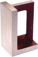 Suburban Tool - 1 Hole, 8" High x 6" Wide x 6" Deep, Right Angle Iron - Cast Iron, Machined, 1" Thick, Parallel & Square to within 0.002" per 6" - Apex Tool & Supply